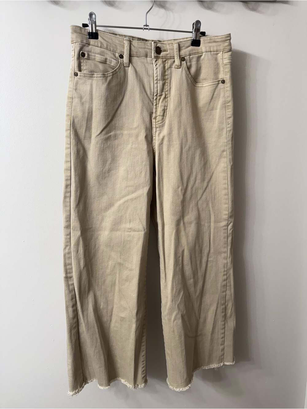 Women’s Wide-Leg Jeans in Beige - Classic Casual Fit